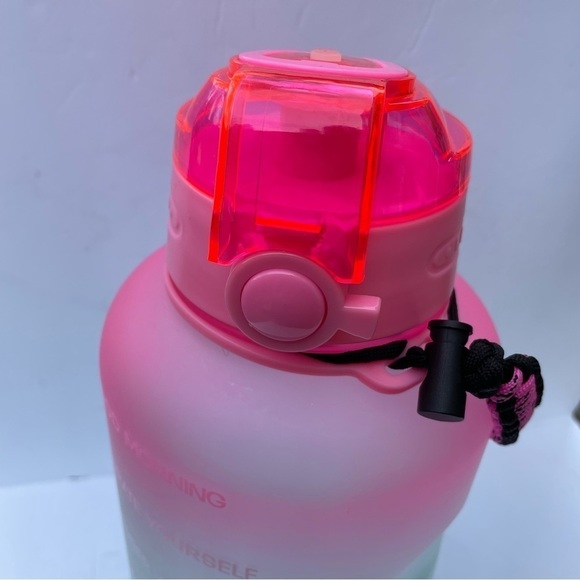 Fidus Gallon 128 oz Motivational Water Bottle Pink To Teal‎ With Paracord - Picture 11 of 16